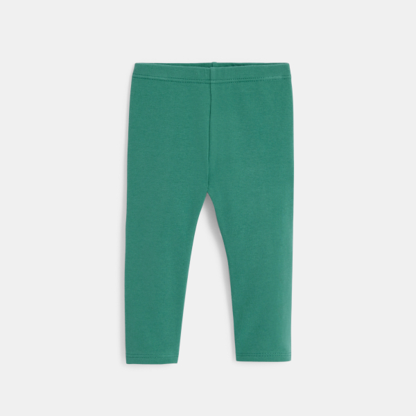 فستان انسيابي برسوم أزهار وطماق باللون الأخضر للفتيات الصغيرات